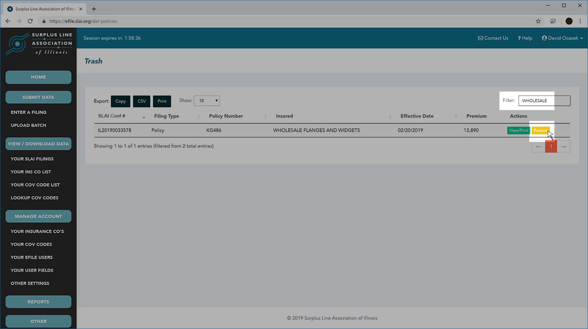 Restore Deleted Filing Screenshot 02