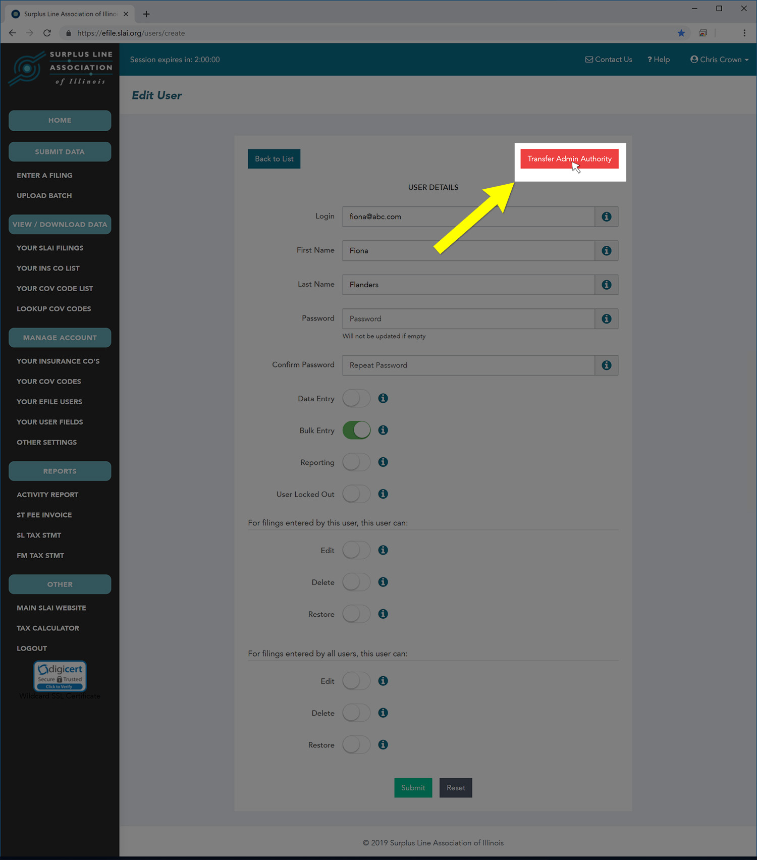 Transfer Admin Screenshot 02